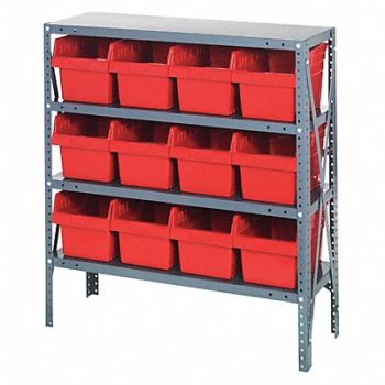 QUANTUM STORAGE SYSTEMS G7417 Bin Shlvng 12inx39inx36in Red, 40N197