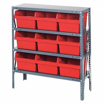 QUANTUM STORAGE SYSTEMS H2214 Bin Shlvng 12inx39inx36in Red, 40N198