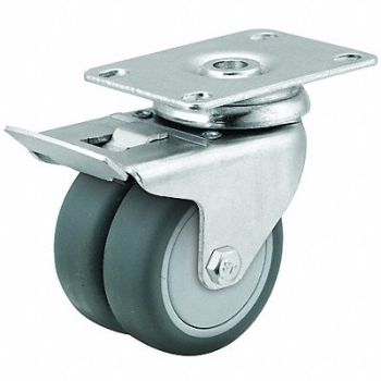 COLSON Quiet-Roll Medical Plate Caster Swivel, 40N391