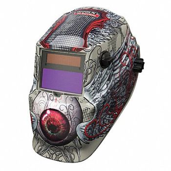 LINCOLN ELECTRIC Welding Helmet Shade 9 to 13 Tan/Red, 40P667