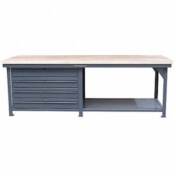 STRONG HOLD Work Table Maple Top 4 Drawers, 40V820