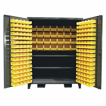 STRONG HOLD Bin Cab 78 x60 x36 DrkGry 188YlwBns, 40V698