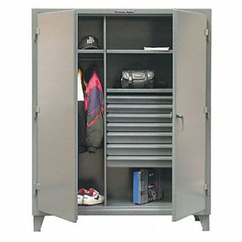 STRONG HOLD Wardb/Drwr Pgbrd Cab 78 H 48 W Drk Gry, 40V745