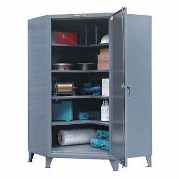 STRONG HOLD Crner Strg Cab 78 x48 x24 DrkGry 4Shlv, 40V985