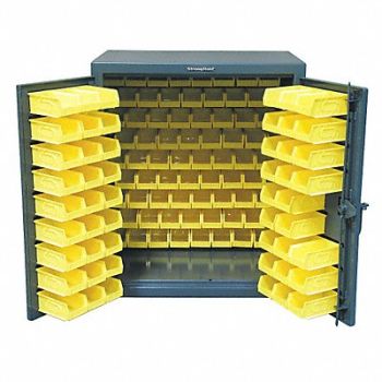 STRONG HOLD Bin Cab 42 x36 x20 DrkGry 124YlwBns, 40V704