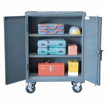 STRONG HOLD Strg Cab 44 x36 x20 DrkGry 2Shlv, 40V593