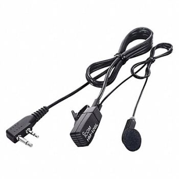 ICOM Earphone Microphone Blk 3 ft Cord 2-Pin, 40WZ46