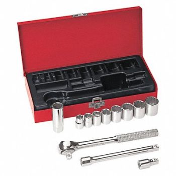 KLEIN TOOLS 12-Piece Drive Socket Wrench Set, 40Y451