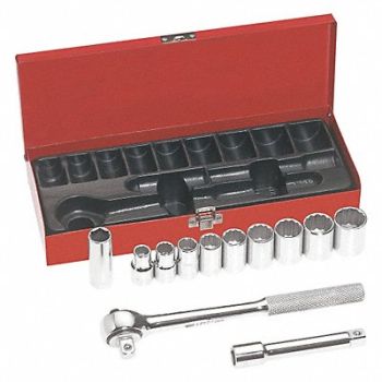 KLEIN TOOLS 12-Piece Drive Socket Wrench Set, 40Y453