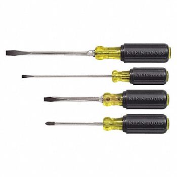 KLEIN TOOLS 4-Piece Cushion-Grip Screwdriver Set, 40Y673