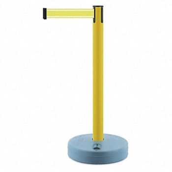 TENSABARRIER Barrier Post with Belt Yellow Post 38 H, 410C75