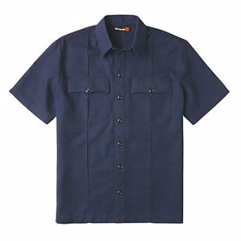 WORKRITE FIRE SERVICE FR Untucked Uniform Shirt Navy Blue XL, 410U81
