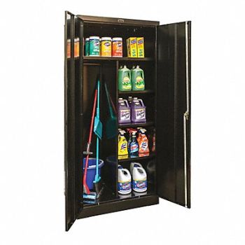 GRAINGER APPROVED Storage Cabinet 78 x36 x24 Black 4Shlv, 411L70