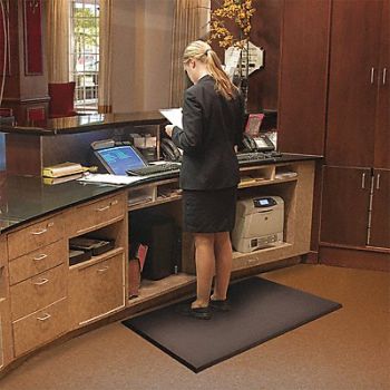 NOTRAX Antifatigue Runner Blk 4 ft W 75 ft L, 414W54
