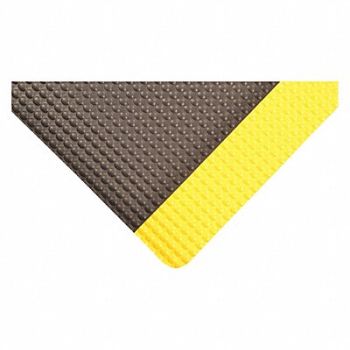 NOTRAX Antifatigue Mat Black/Yellow 3 ft W, 414W85