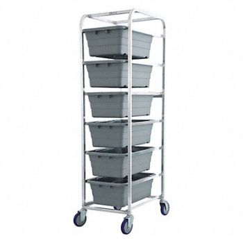 GRAINGER APPROVED Tub Rack 600 lb Ld Cap. Aluminum Cart, 414X87