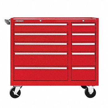 KENNEDY Rolling Tool Cabinet Red Heavy Duty, 414Y07