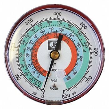 JB INDUSTRIES High Side Pressure Gauge 3-1/8 Diameter, 415G07