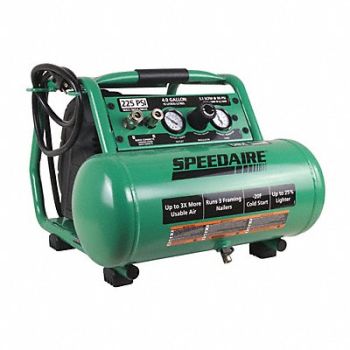 SPEEDAIRE Portable Air Compressor 4 gal Horizontal, 415L90