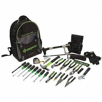 GREENLEE Electricians Tool Kit 28 pcs. Backpack, 416J63