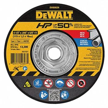 DEWALT Abrasive Cut-Off Wheel 0.045 Thick, 416L01