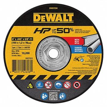 DEWALT Abrasive Cut-Off Wheel 0.045 Thick, 416L02