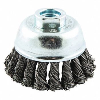 NORTON Knot Wire Cup Brush Threaded Arbor Mount, 416L83