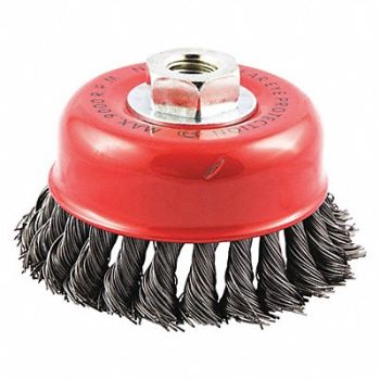 NORTON Knot Wire Cup Brush Threaded Arbor Mount, 416L93