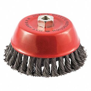 NORTON Knot Wire Cup Brush Threaded Arbor Mount, 416M03
