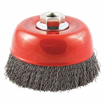 NORTON Crimped Wire Cup Brush 1-3/8 L Trim, 416M06