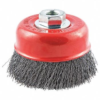 NORTON Crimped Wire Cup Brush 1-1/8 L Trim, 416M07
