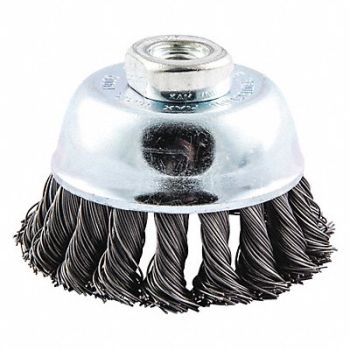 NORTON Knot Wire Cup Brush Threaded Arbor Mount, 416M19