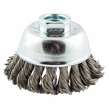 NORTON Knot Wire Cup Brush Threaded Arbor Mount, 416M28