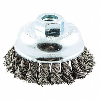 NORTON Knot Wire Cup Brush Threaded Arbor Mount, 416N27
