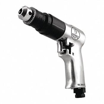 SUNEX TOOLS Reversible Air Drill 3/8 in Geared Chuck, 41CK66