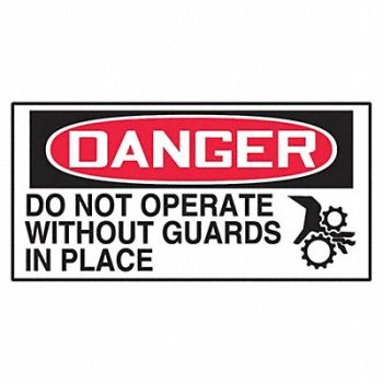 ACCUFORM Safety Label 1 1/2 in x 3 in Vinyl PK10, 41CM82