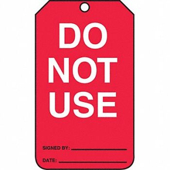 ACCUFORM Safety Tag 5 3/4in H 3 1/4in W PK25, 41CM95