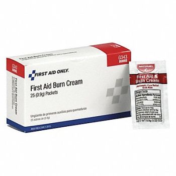 FIRST AID ONLY Burn Cream 25/Box, 41CP92