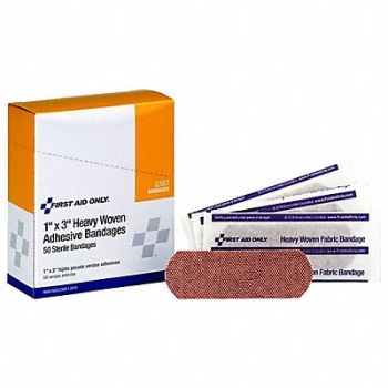 FIRST AID ONLY Adh Bandage Woven 1 in W 50/Box PK50, 41CR02
