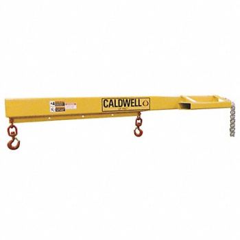 CALDWELL Forklift Boom 8 ft 4000 Lb Swivel Hooks, 41D506