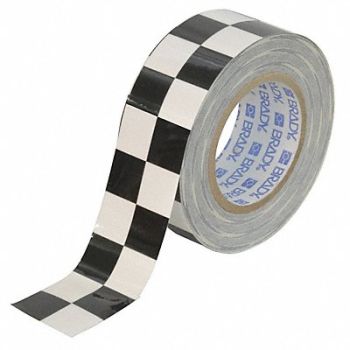 BRADY Floor Tape Black/White 2 inx100 ft Roll, 41E555