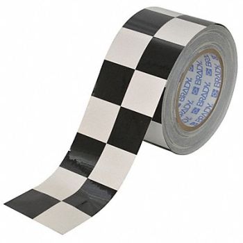 BRADY Floor Tape Black/White 3 inx100 ft Roll, 41E556
