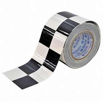 BRADY Floor Tape Black/White 4 inx100 ft Roll, 41E557