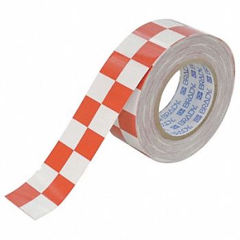 BRADY Floor Tape Red/White 2 inx100 ft Roll, 41E558
