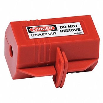 BRADY Plug Lockout Red 1/2In Shackle Dia., 41F294