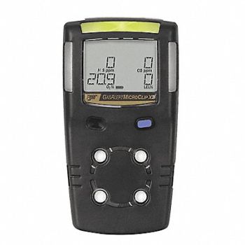 BW TECHNOLOGIES Multi-Gas Detector 2 Gas H2S CO Black, 48PH54