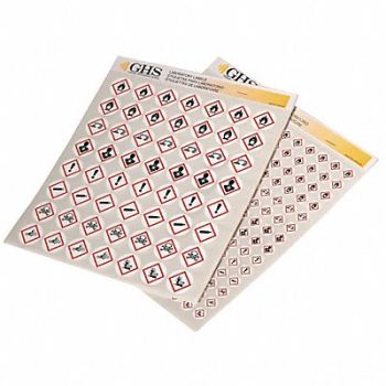 GHS SAFETY Hazard Class Decal Variety Pack, 41G469