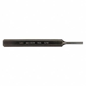 MAYHEW PRO Pin Punch 6in L 3/16in Tip Steel BO, 41GK40