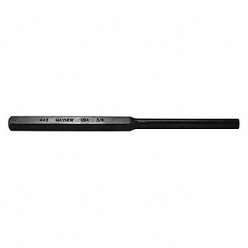 MAYHEW PRO Pin Punch 8in L 3/8in Tip Steel BO, 41GK47