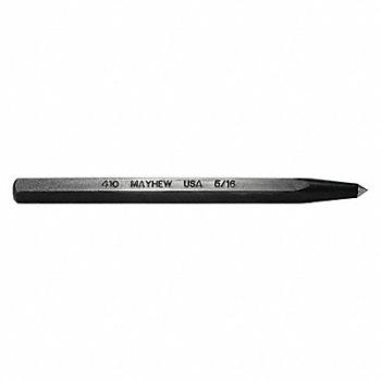MAYHEW PRO Prick Punch 4-1/2in L 3/16in Tip Steel, 41GK53